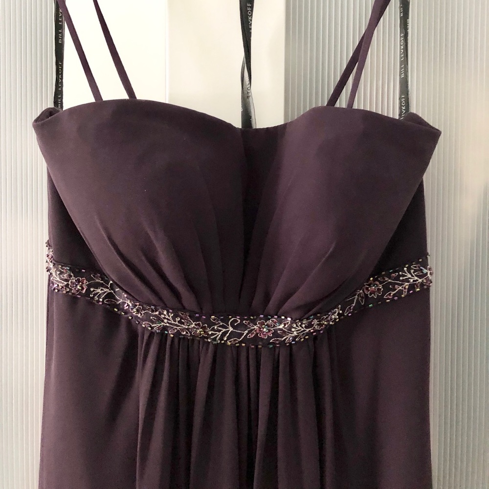 Bill Levkoff Plum Bridesmaid Dress